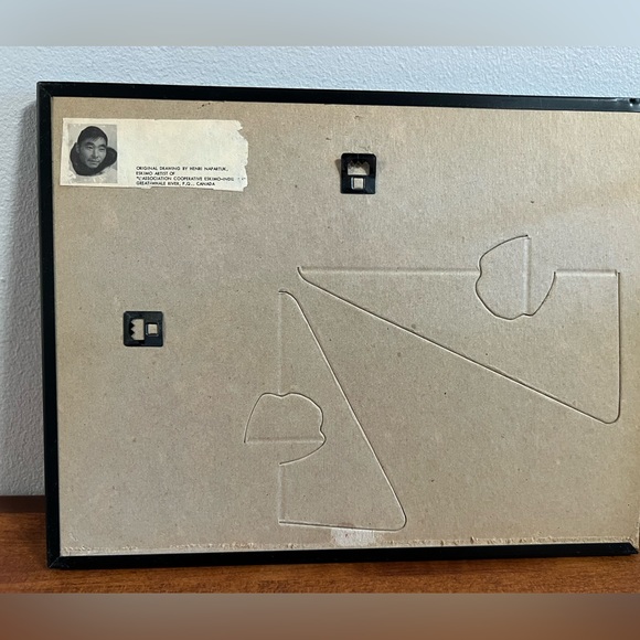 Eskimo Artist Henri Napartuk set of original drawings 11.5” x 8” framed - Picture 5 of 7